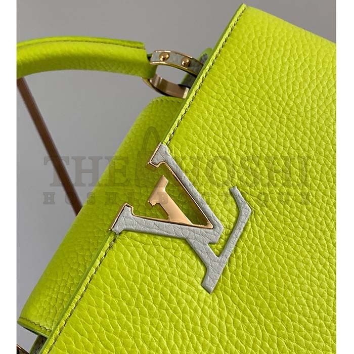 L0vis Vvtt0n LV Women Capucines BB Handbag Cedrat Yellow Crème Nacré Taurillon Leather Master Quality
