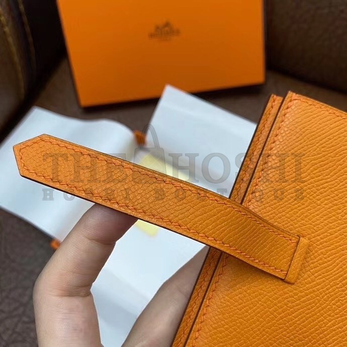 H**me5 Bearn Compact Wallet In Orange Epsom Leather Master Quality