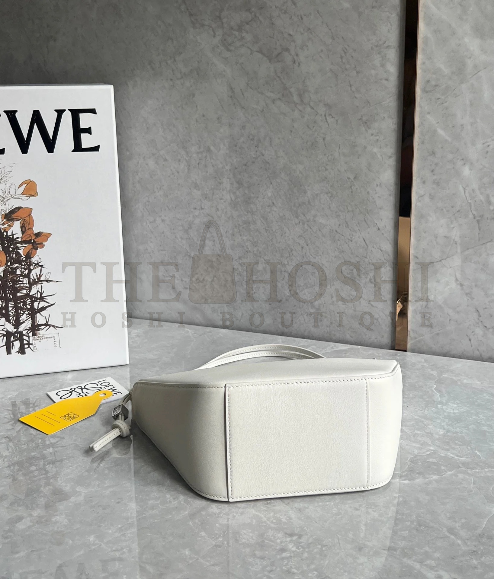 L0ew* Mini Hammock Hobo Bag in White Calfskin Master Quality