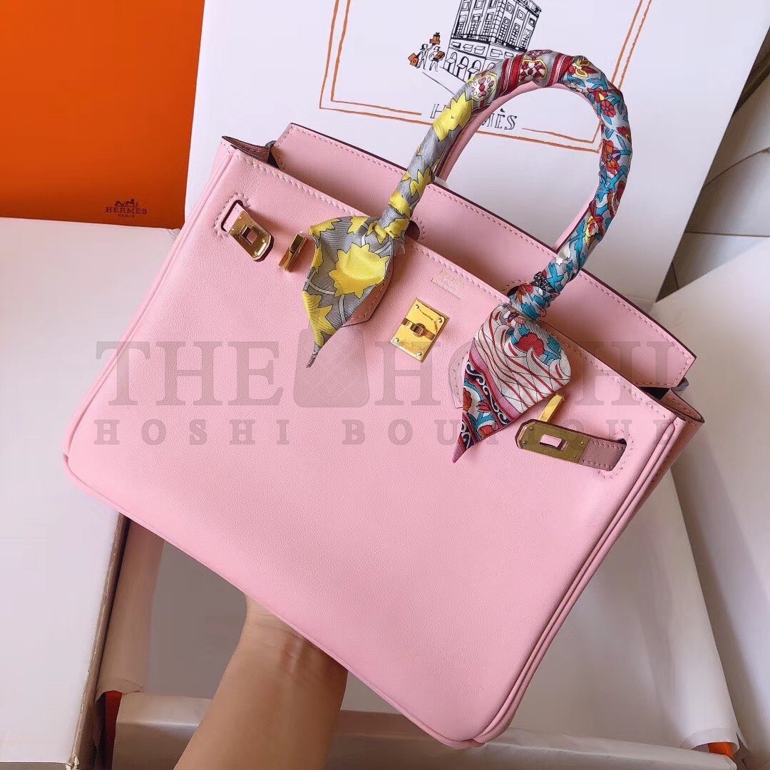 H**me5 Pink Birkin 25cm Swift Handmade Bag Master Quality
