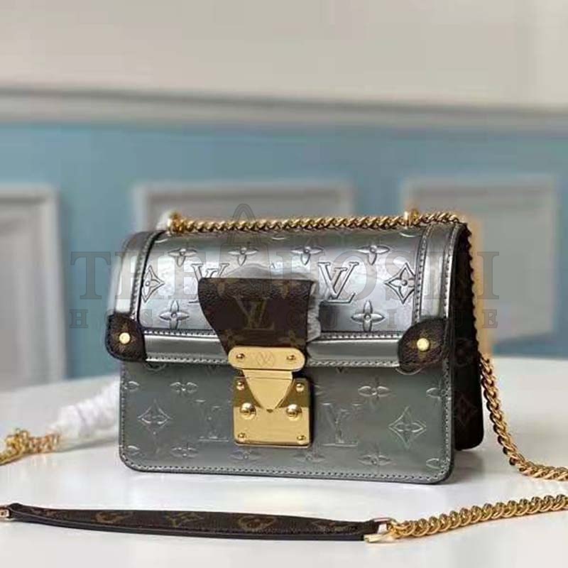 L0vis Vvtt0n LV Women LV Wynwood Chain Bag Taupe Monogram Canvas Vernis Leather Master Quality