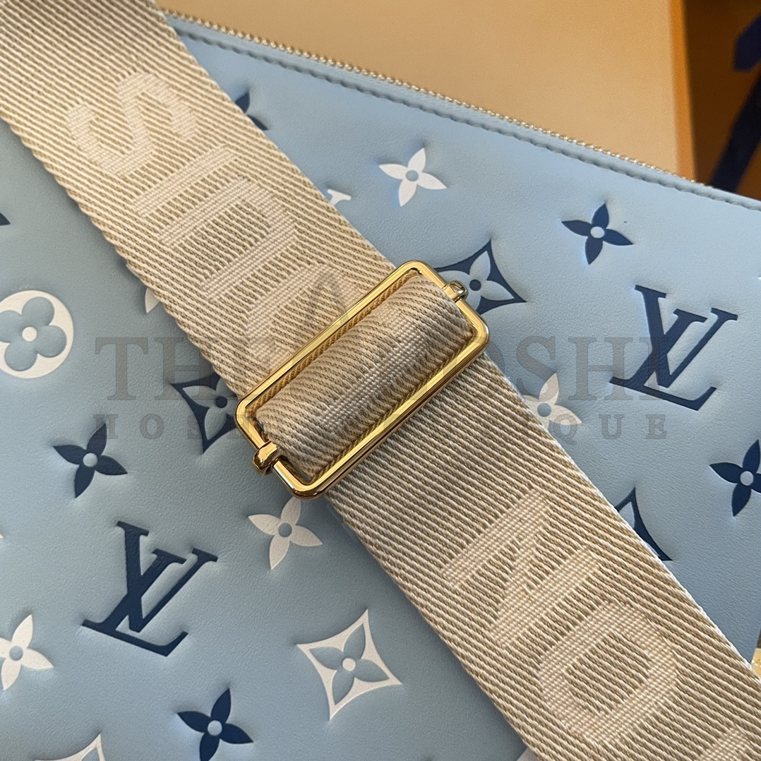 L0vis Vvtt0n LV Women Coussin PM Handbag Blue Lambskin Silk Scarf Cowhide Leather Master Quality