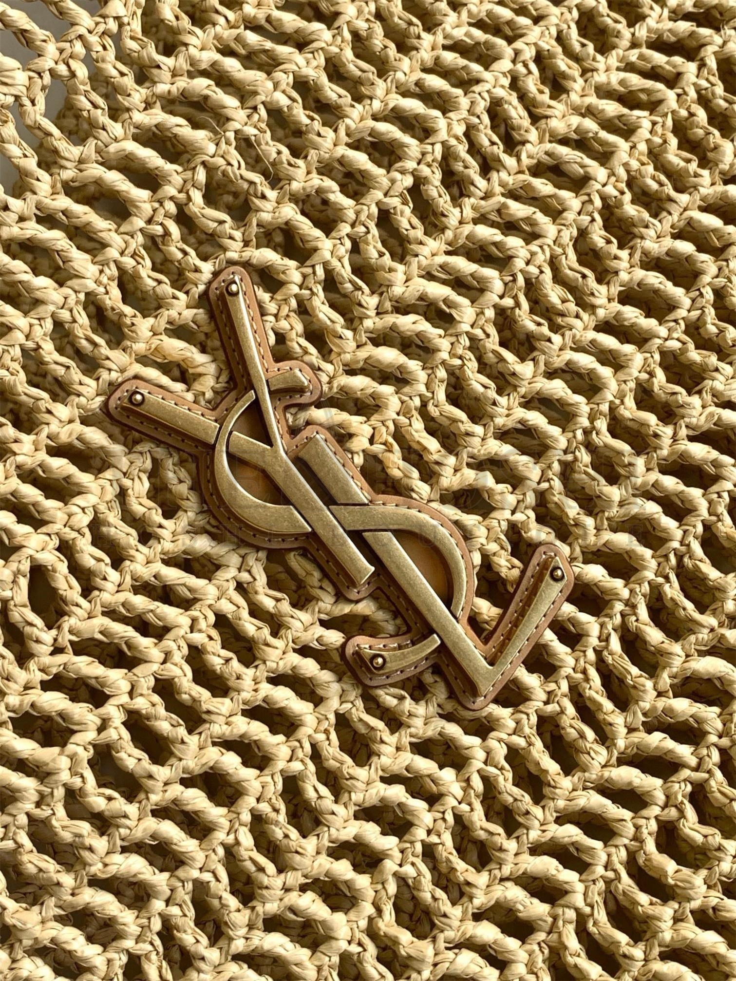 Sa1nt Lau*nt Oxalis Shoulder Bag in Naturel Raffia Master Quality