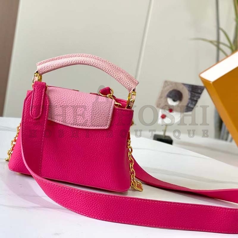 L0vis Vvtt0n LV Women Capucines Mini Handbag Rose Pink Taurillon Leather Master Quality
