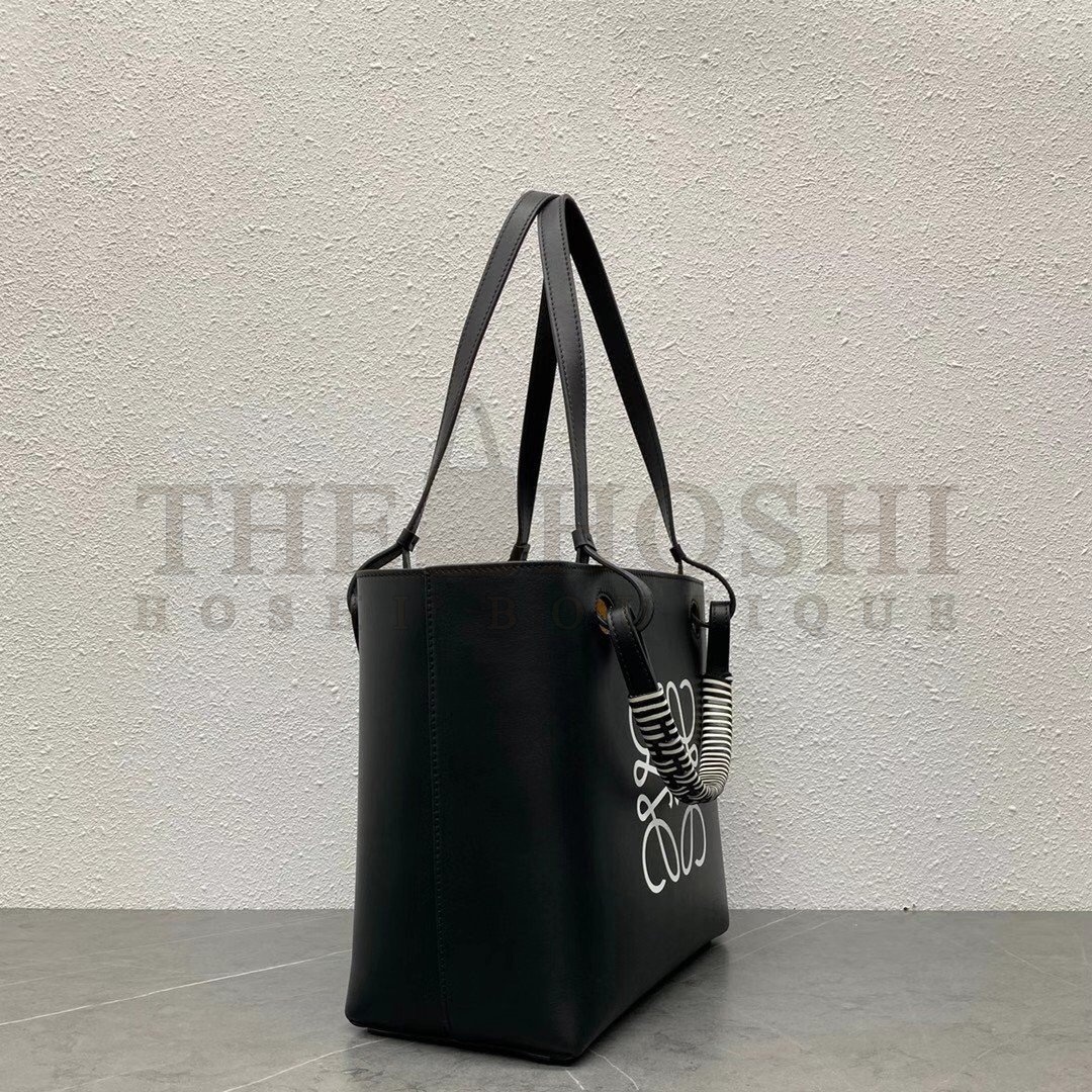 L0ew* Anagram Small Tote In Noir Classic Calfskin Master Quality