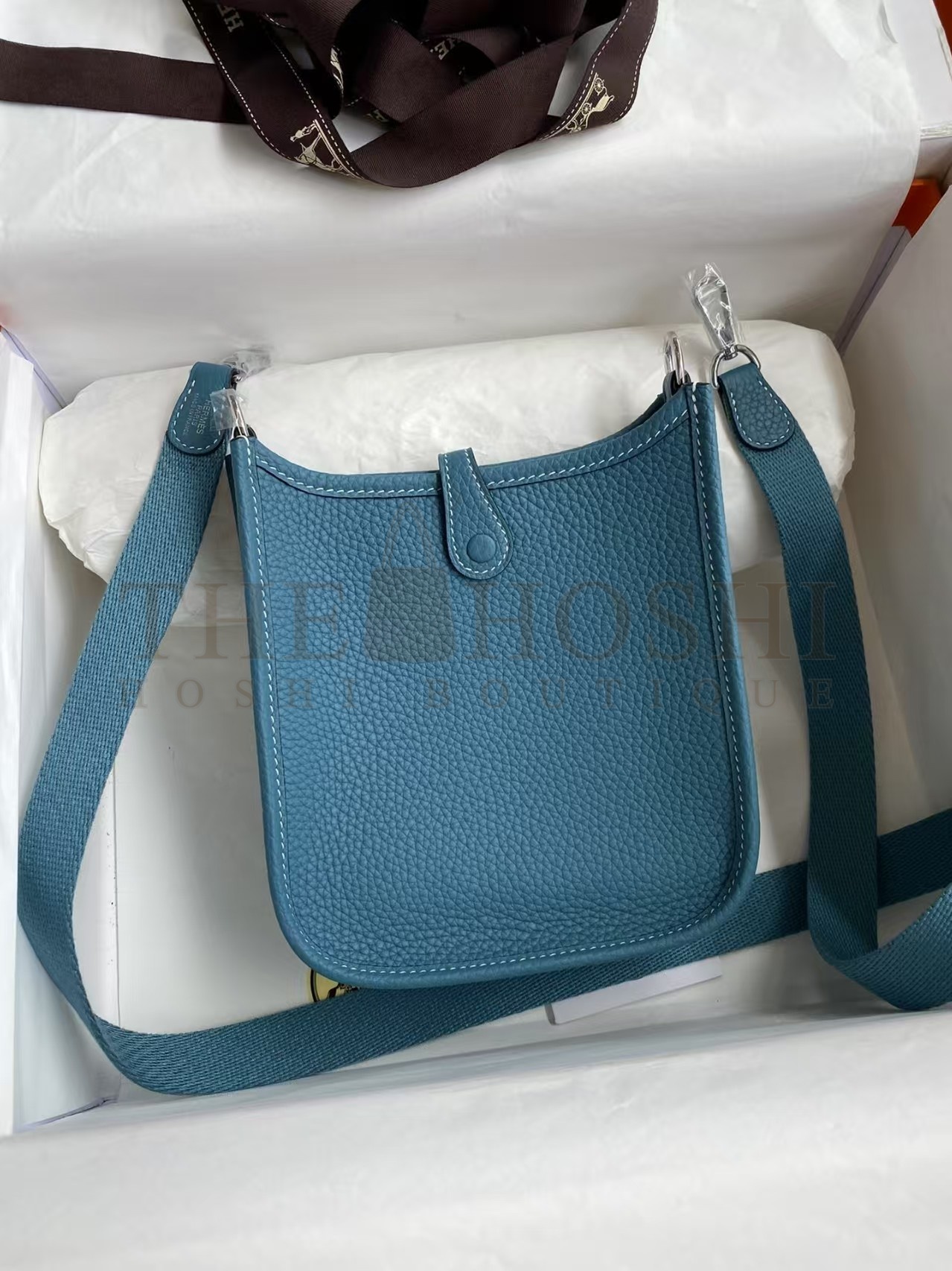 H**me5 Evelyne III TPM Bag In  blue Clemence Leather Master Quality