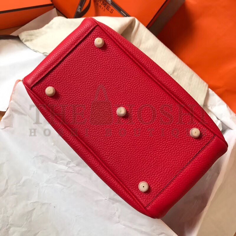H**me5 Red Lindy 30cm Clemence Handmade Bag Master Quality