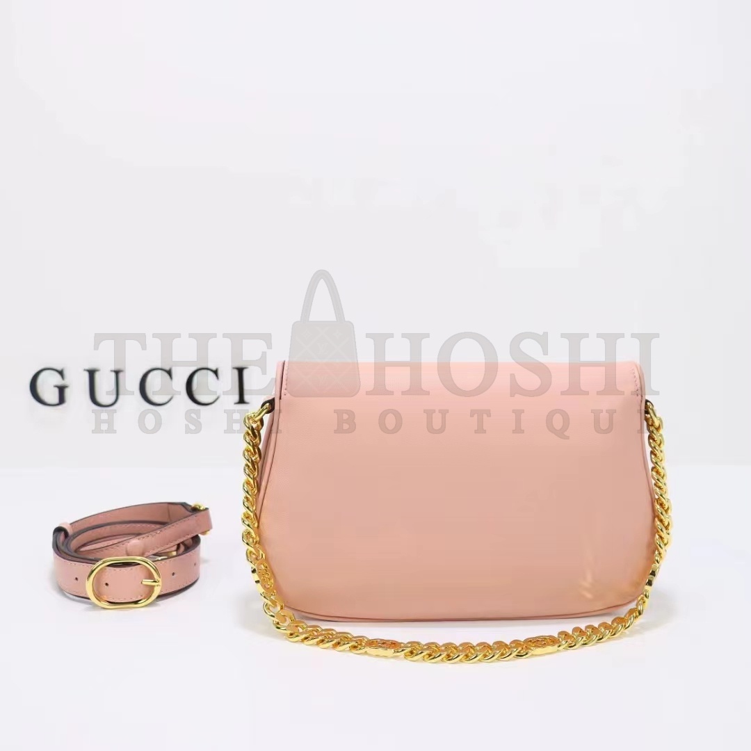 Gvc*1 Women GG Blondie Shoulder Bag Light Pink Leather Round Interlocking G Master Quality