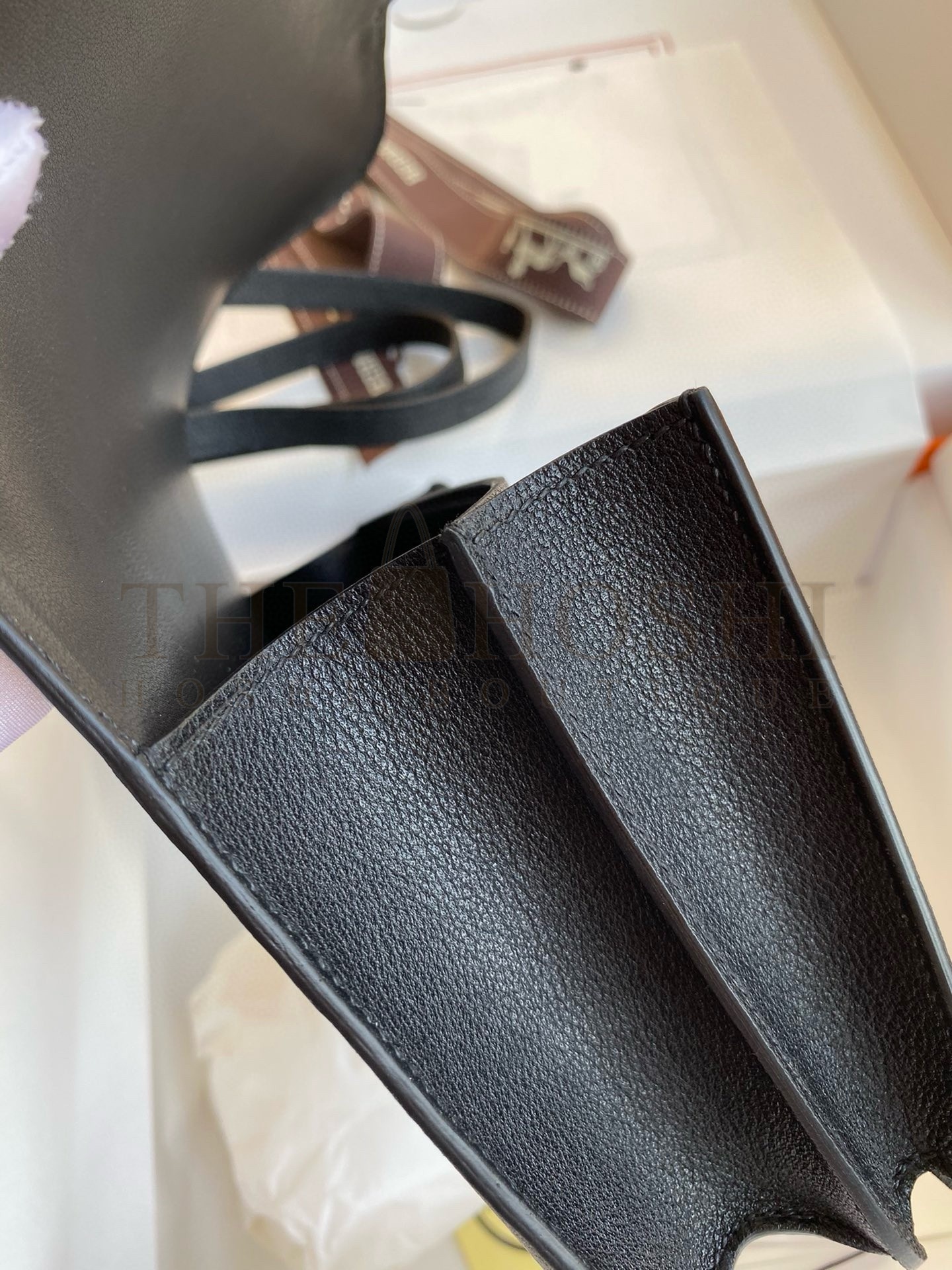 H**me5 Constance Enamel 18 Handmade Bag In Black Swift Calfskin Master Quality