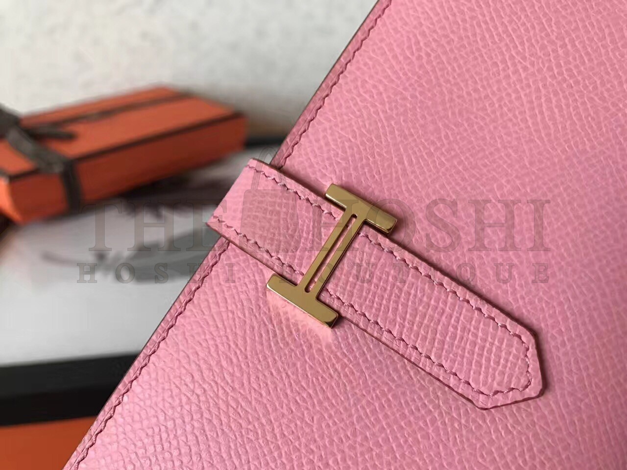 H**me5 Pink Epsom Bearn Gusset Wallet Master Quality
