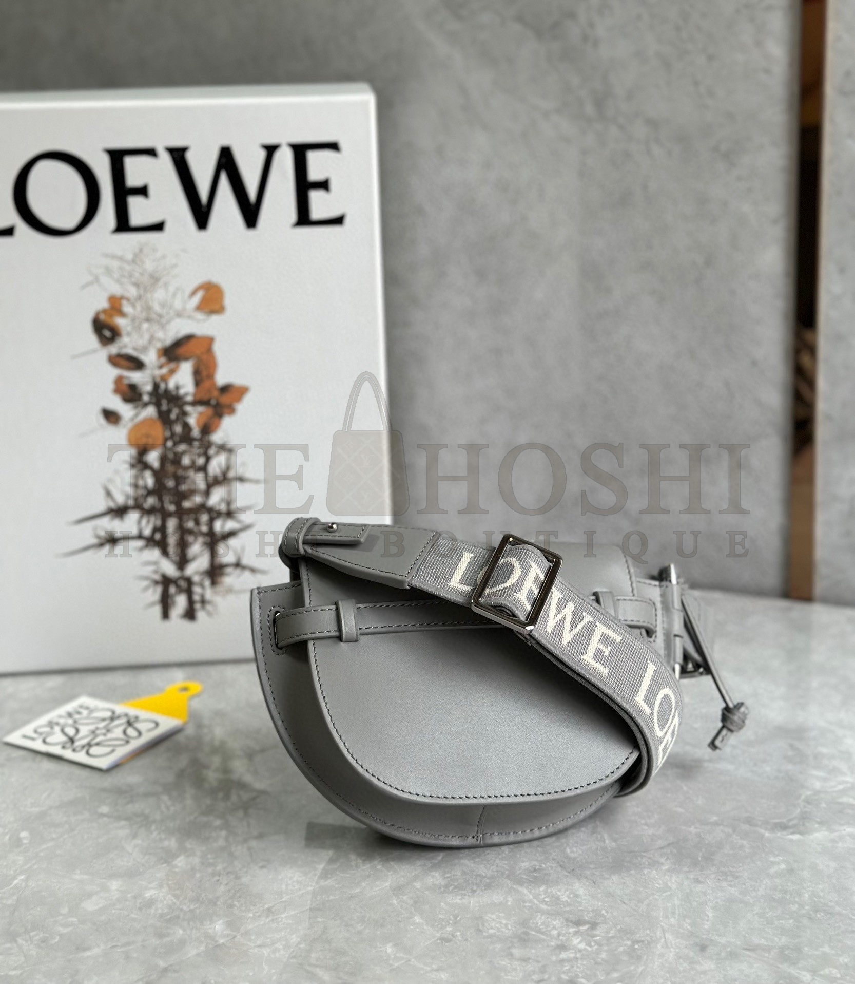 L0ew* Gate Dual Mini Bag In Grey Calfskin Master Quality