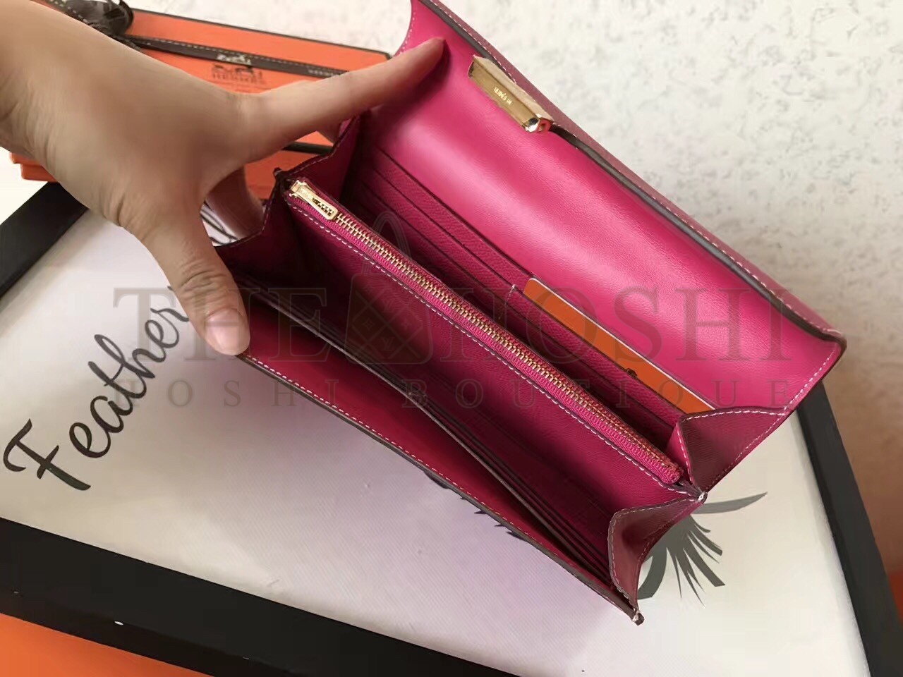 H**me5 Peach Epsom Constance Long Wallet Master Quality