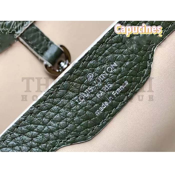 L0vis Vvtt0n LV Women Capucines BB Handbag Kaki Dark Green Taurillon Cowhide Leather Master Quality