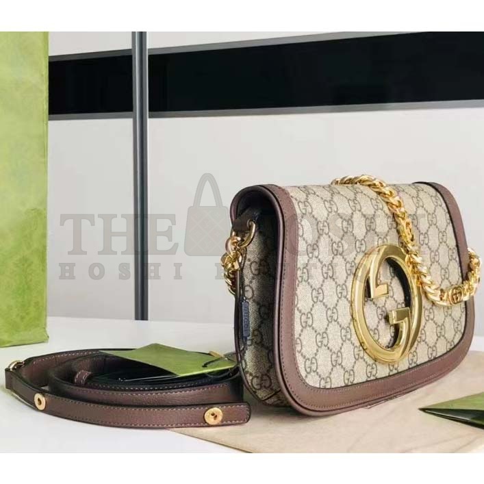 Gvc*1 Women GG Blondie Shoulder Bag Beige Ebony GG Svp*me Canvas Master Quality