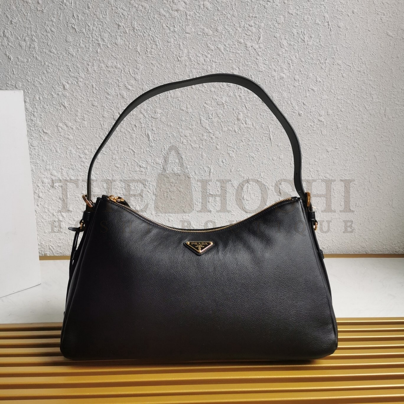 Pra*a Aimee Large Shoulder Bag in Black Leather Master Quality