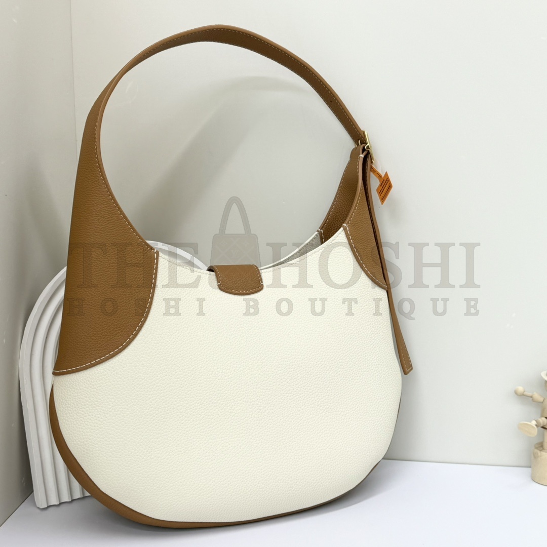 L0r0 P1ana Bobbin Bag White Splicing Leather 32x7x21cm Master Quality