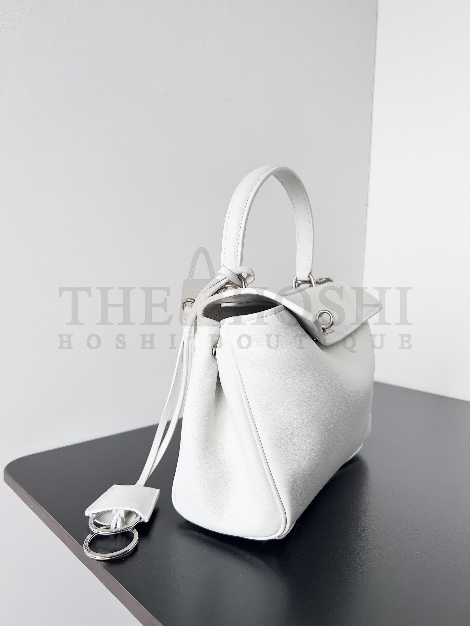 Ba1en*iaga Rodeo Mini Bag in White Calfskin Master Quality