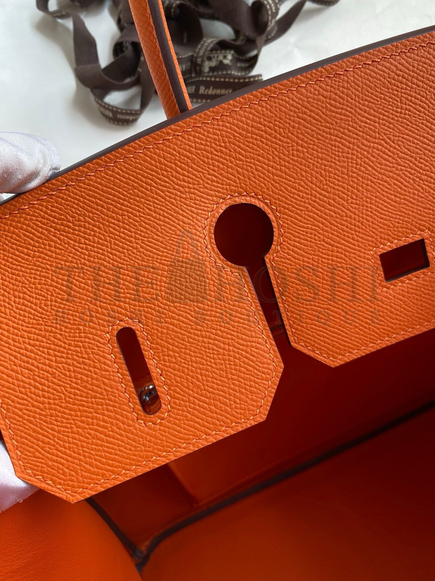 H**me5 Birkin 35 Retourne Handmade Bag in Orange Epsom Calfskin Master Quality