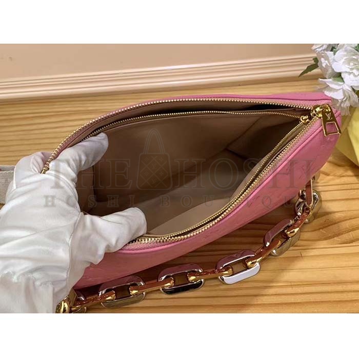 L0vis Vvtt0n LV Women Coussin PM Handbag Rose Bonbon Pink Lambskin Zip Closure Master Quality
