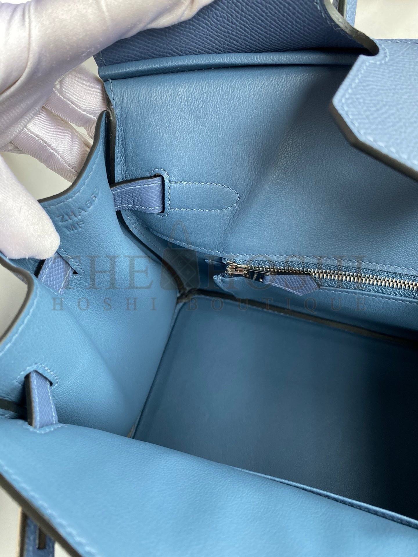 H**me5 Birkin 30 Retourne Handmade Bag in Blue Agate Epsom Calfskin Master Quality