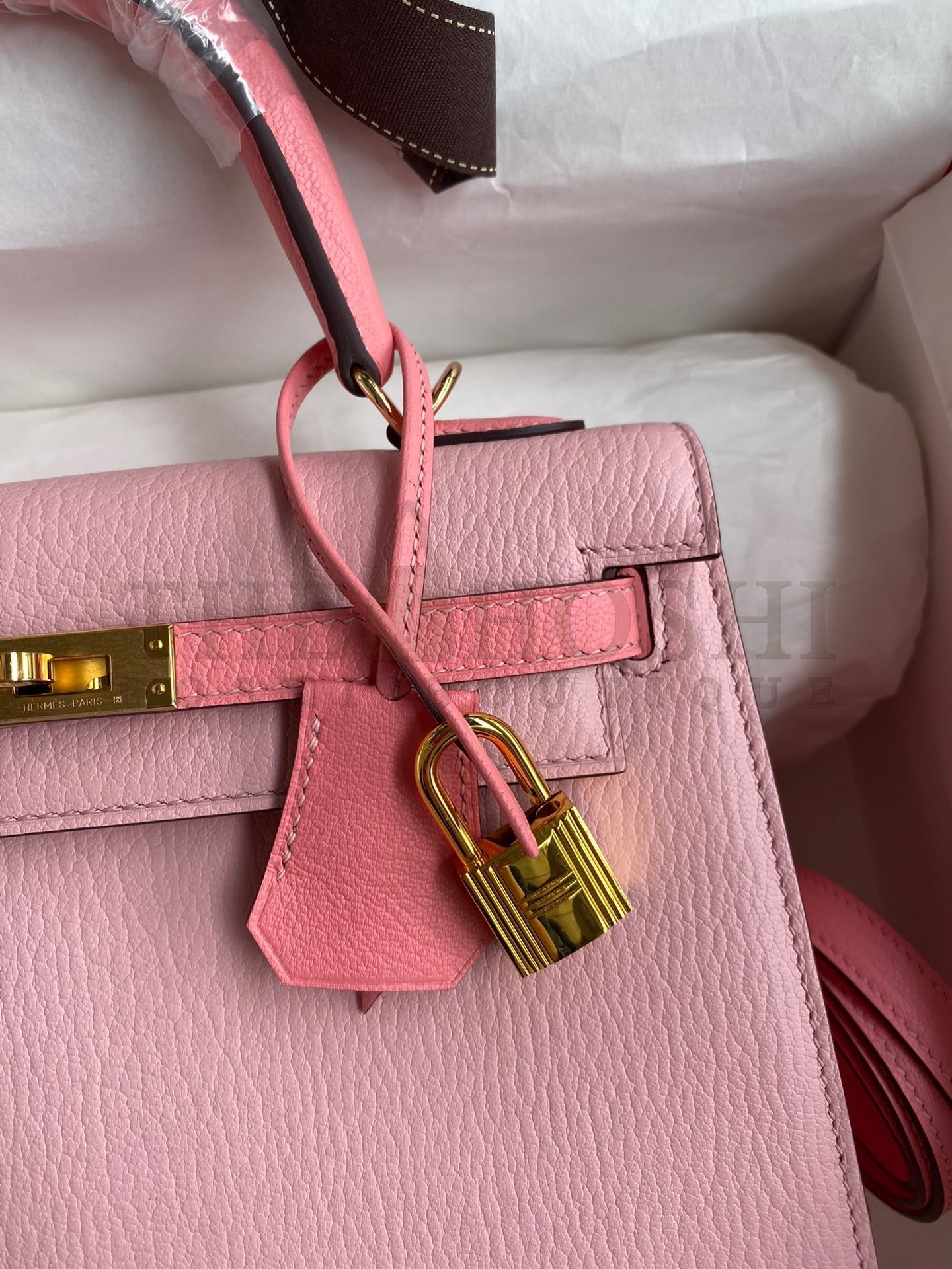 H**me5 Kelly Sellier 25 Bicolor Bag in Rose Confetti and Lipstick Mysore Goatskin Master Quality