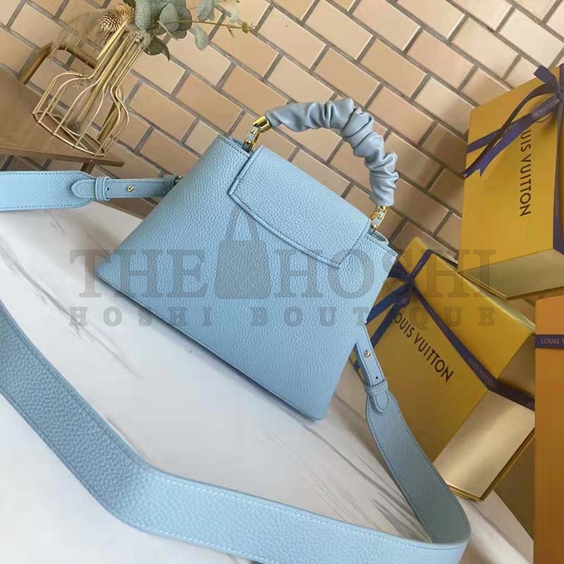L0vis Vvtt0n LV Women Capucines BB Handbag Dusk Blue Taurillon Calfskin Master Quality