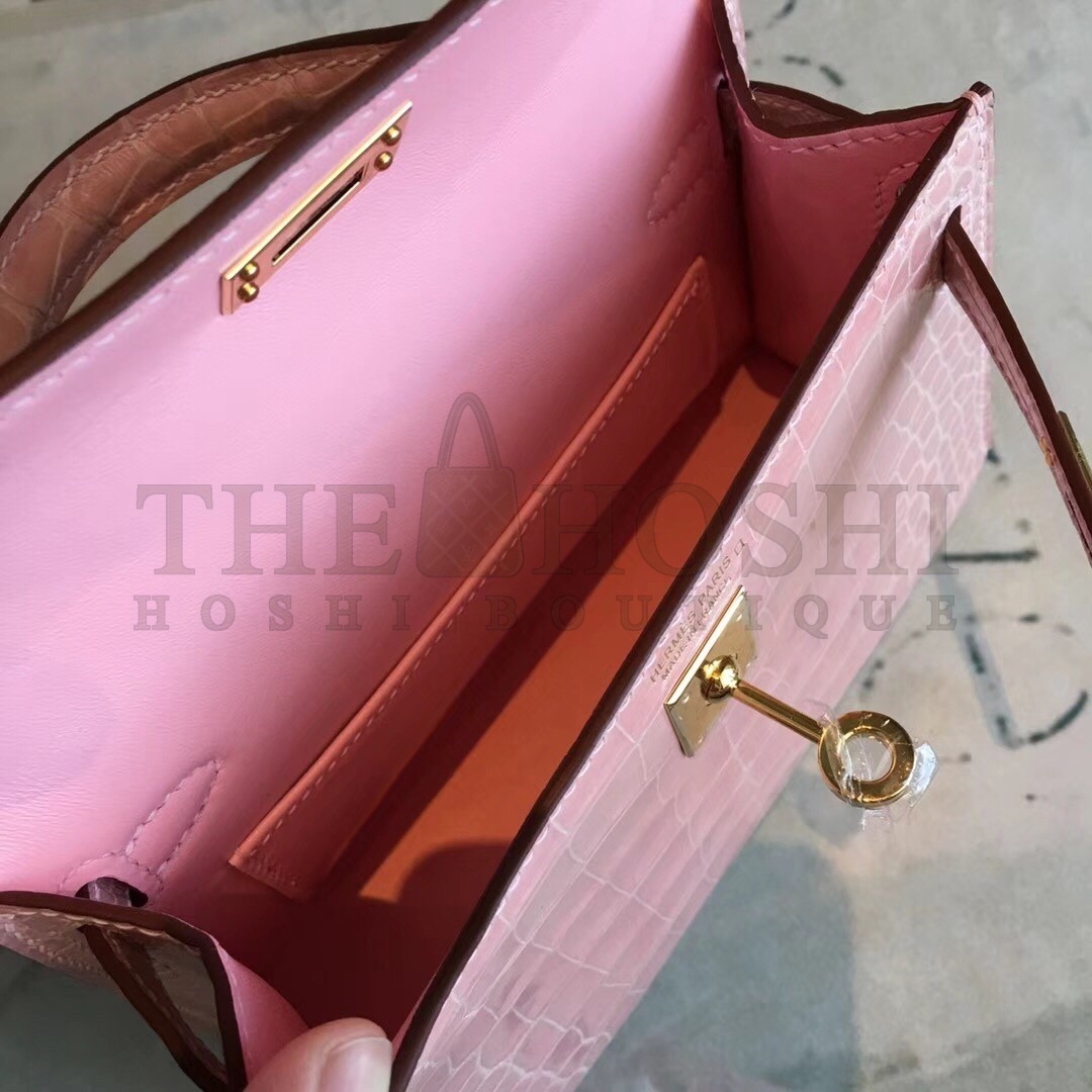 H**me5 Nude Alligator Kelly Mini II Handmade Bag Master Quality