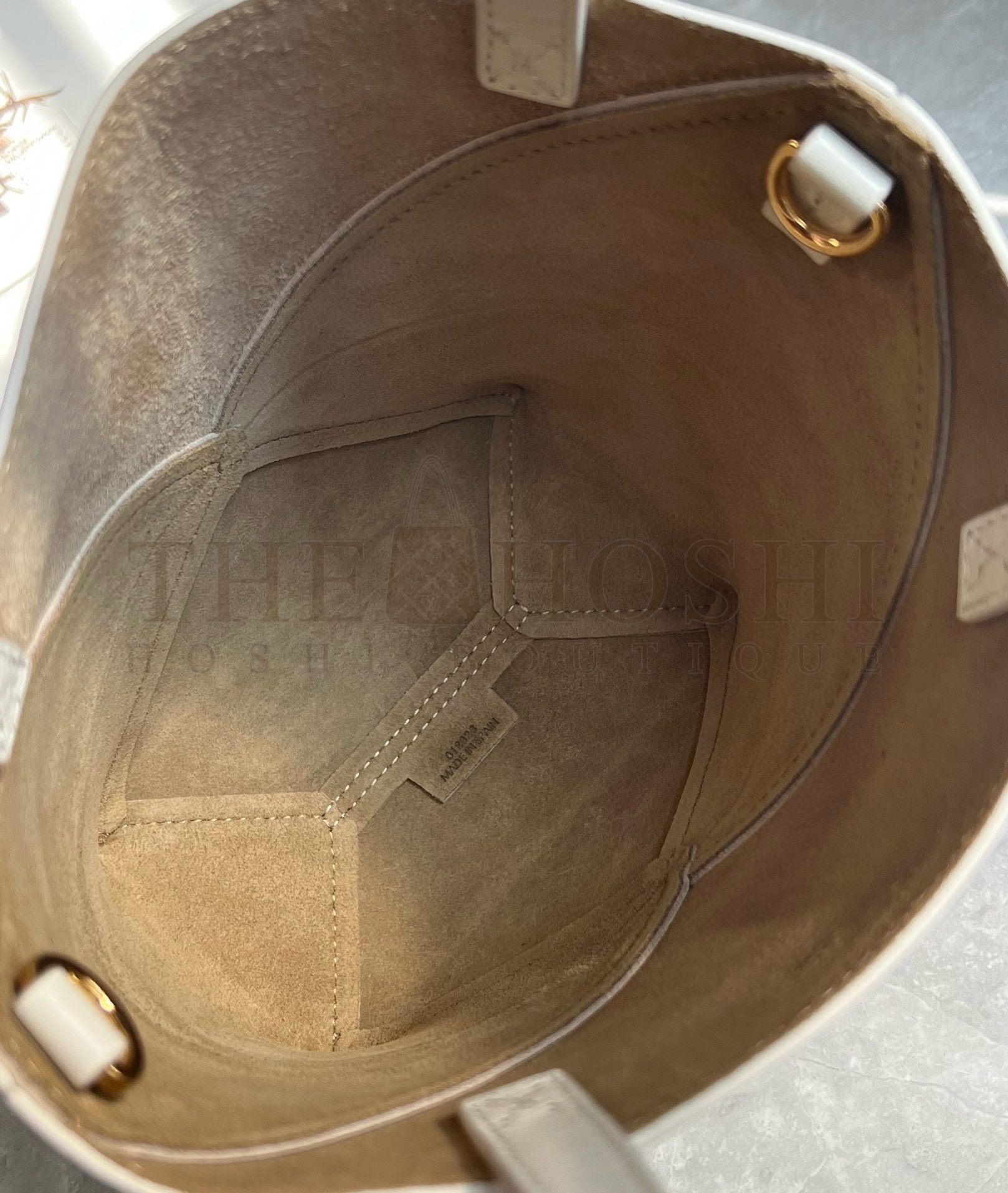 L0ew* Mini Puzzle Fold Tote Bag in White/Beige Calfskin Master Quality