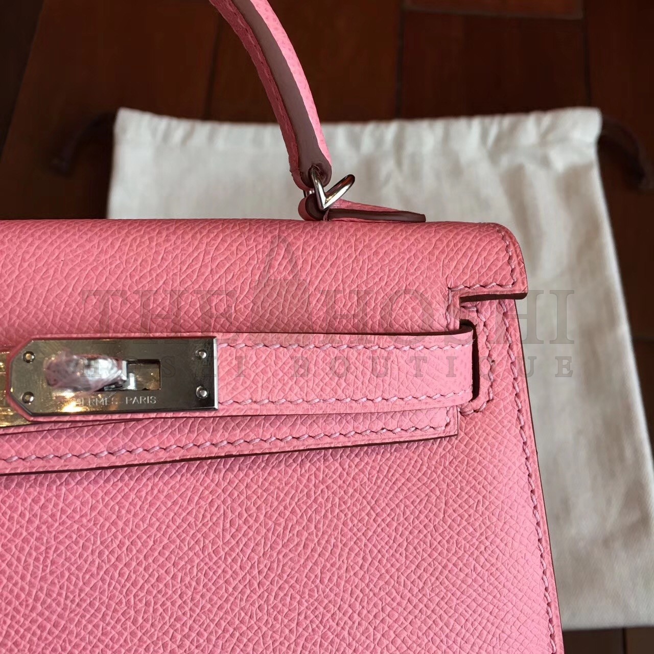 H**me5 Rose Confetti Epsom Kelly Mini II Handmade Bag Master Quality