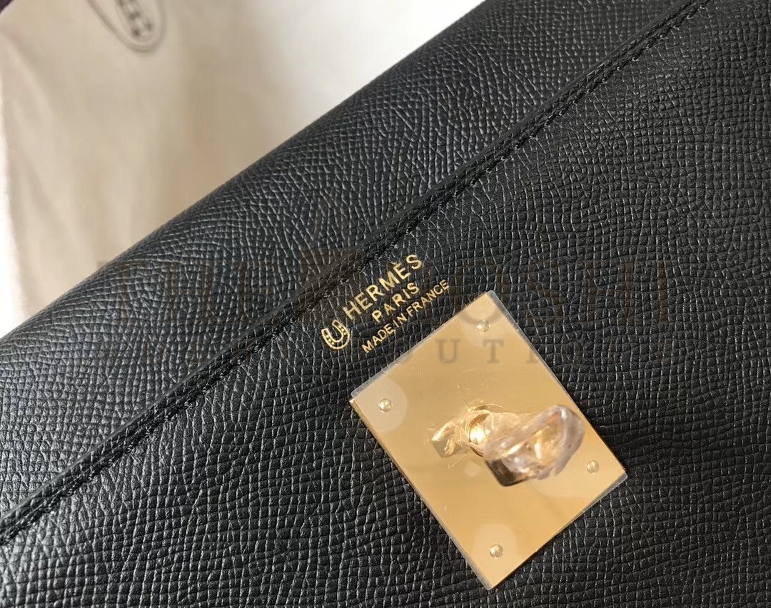 H**me5 Bi-color Kelly 32cm Epsom Bag Black/Purple GHW Master Quality