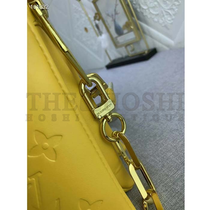 L0vis Vvtt0n LV Women Coussin PM Handbag Acid Green Lambskin Zip Closure Master Quality