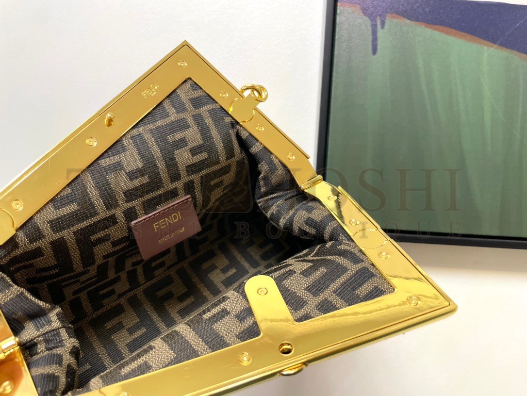 F**di First Small Bag In Black Nappa Leather with Python F Master Quality