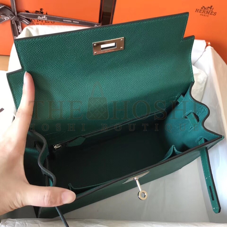 H**me5 Malachite Epsom Kelly 28cm Handmade Bag Master Quality