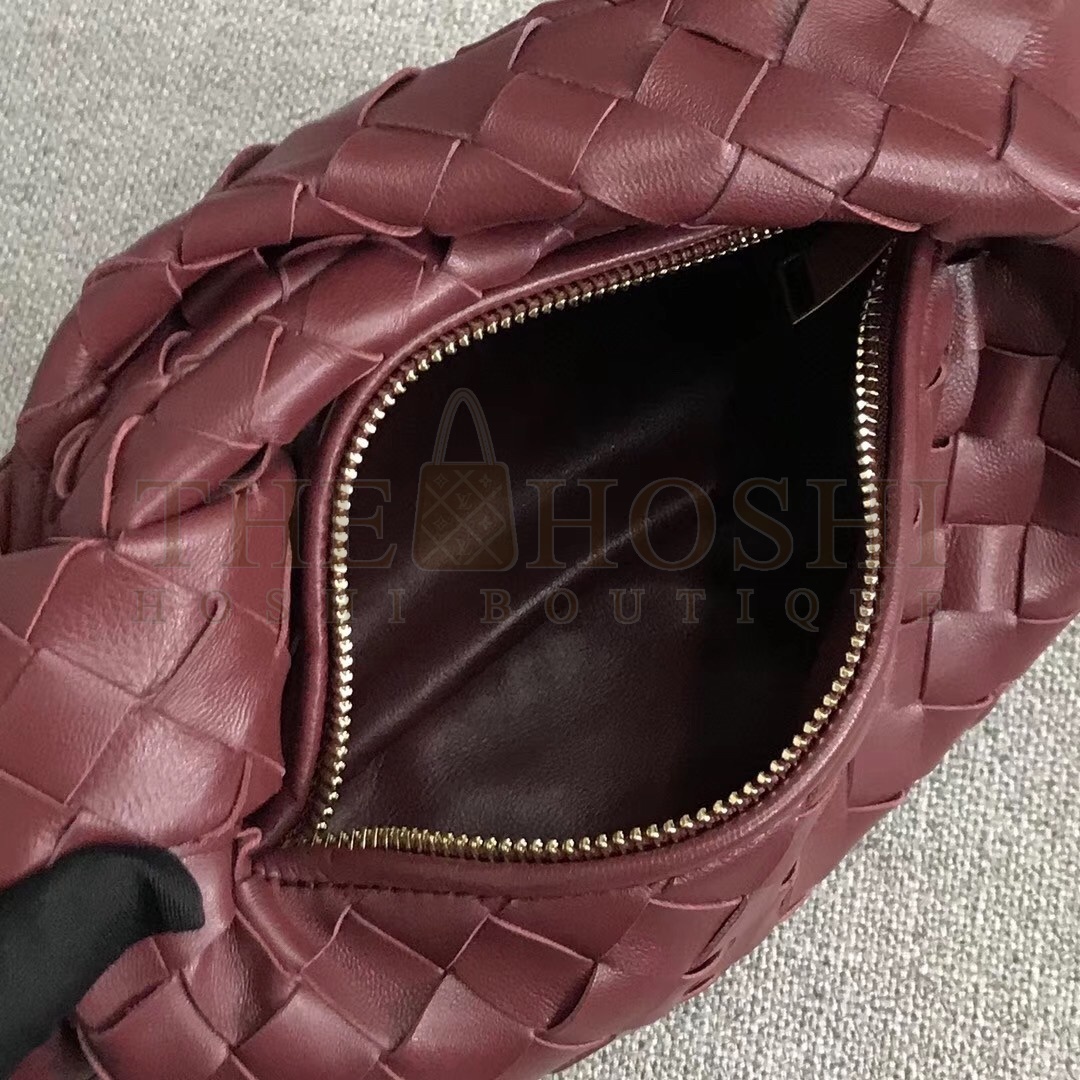 B0tt*ga Ven*ta Mini BV Jodie Bag In Bordeaux Woven Leather Master Quality