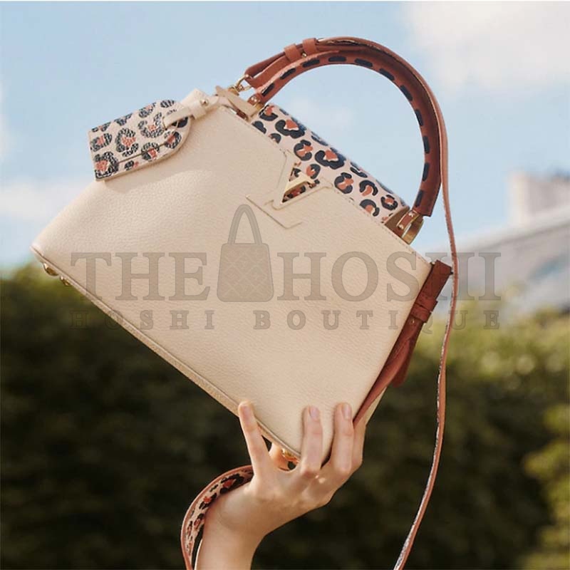 L0vis Vvtt0n LV Women Capucines MM Handbag Cream Taurillon Leather Master Quality
