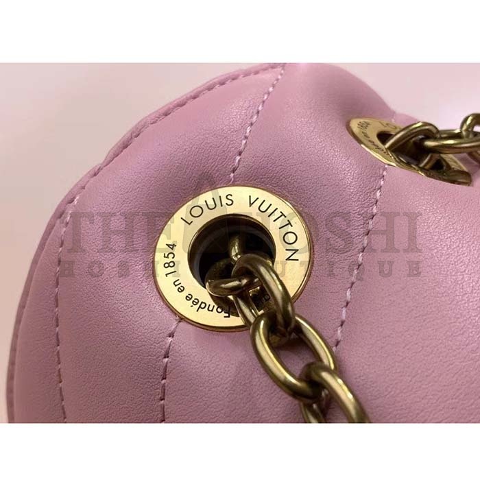 L0vis Vvtt0n LV Women New Wave Chain Bag MM Handbag Pink Smooth Cowhide Master Quality
