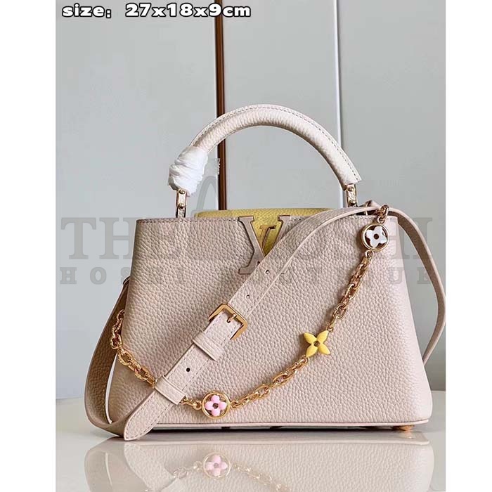 L0vis Vvtt0n LV Women Capucines BB Handbag Beige Pink Taurillon Leather Master Quality