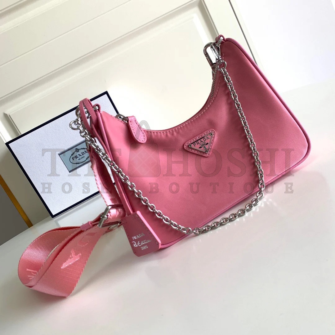 Pra*a Re-Edition 2005 Shoulder Bag In Pink Re-Nylon Master Quality