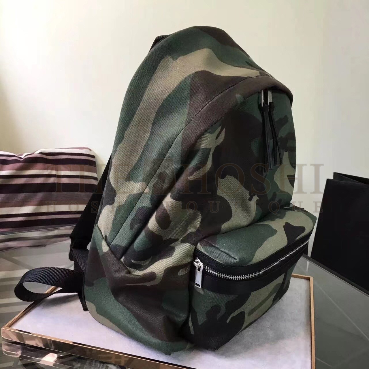 Sa1nt Lau*nt City Backpack In Gabardine Camouflage Master Quality