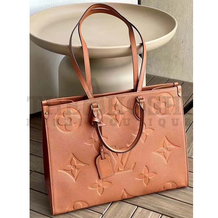 L0vis Vvtt0n LV Women OnTheGO GM Tote Bag Brown Monogram Embossed Leather Master Quality