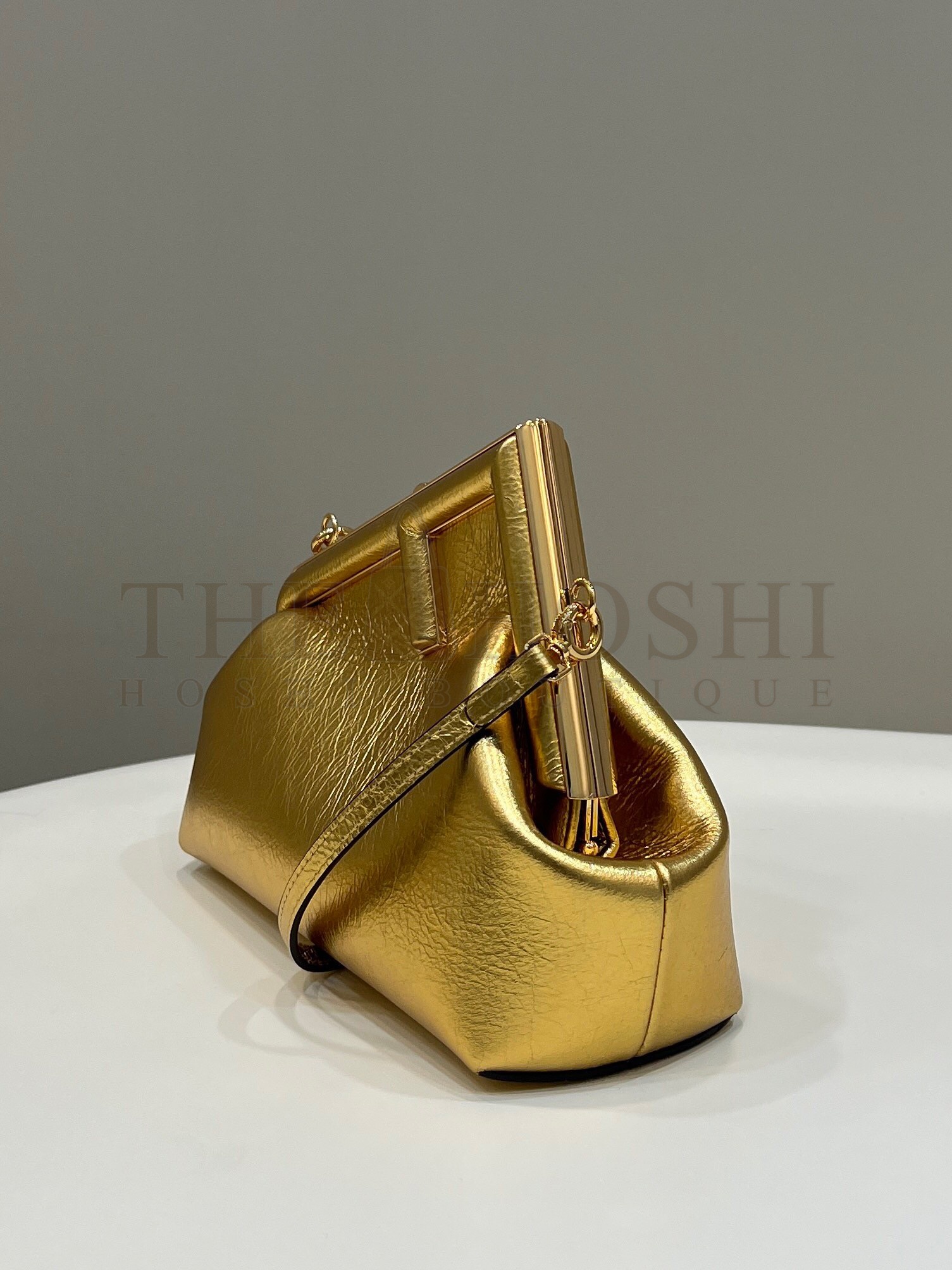 F**di First Small Bag In Gold Laminated Leather Master Quality