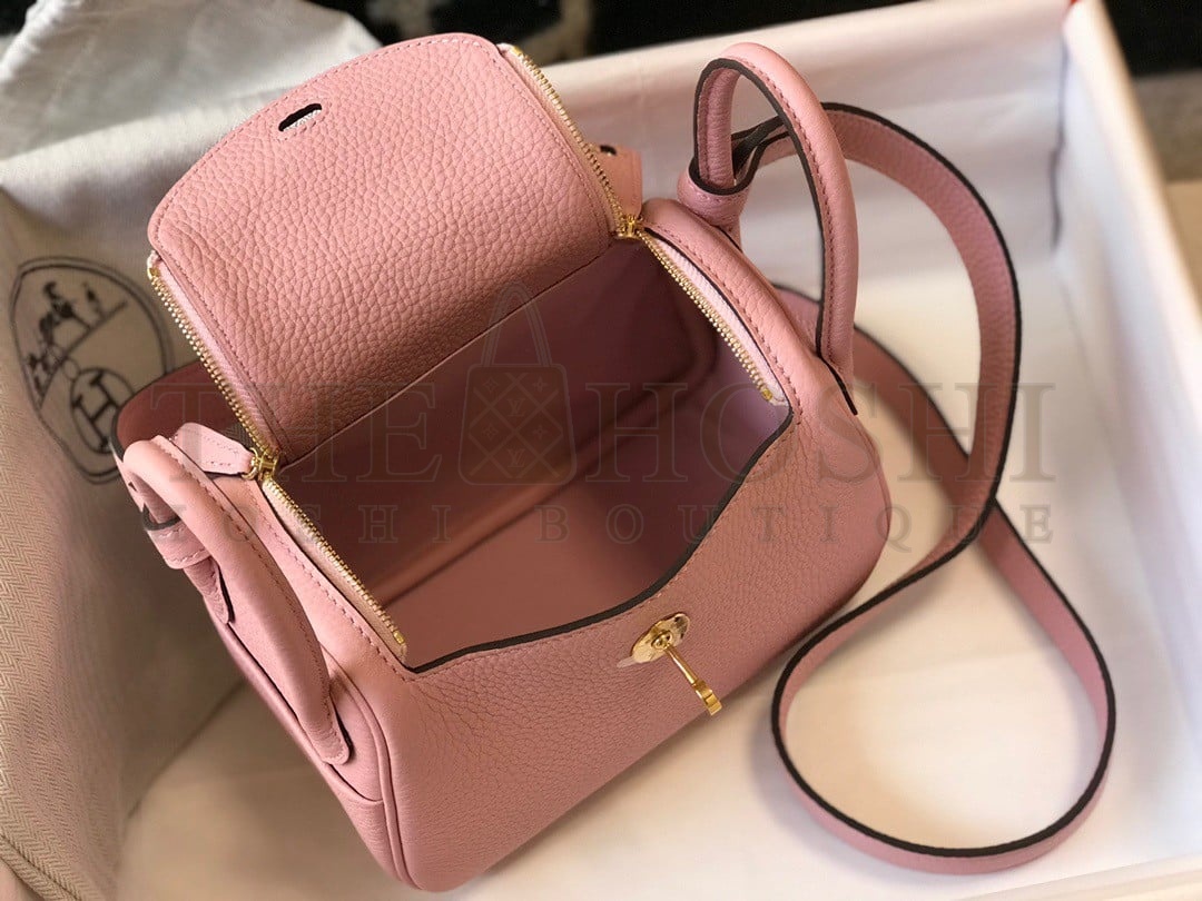 H**me5 Lindy Mini Bag In Pink Clemence Leather GHW Master Quality