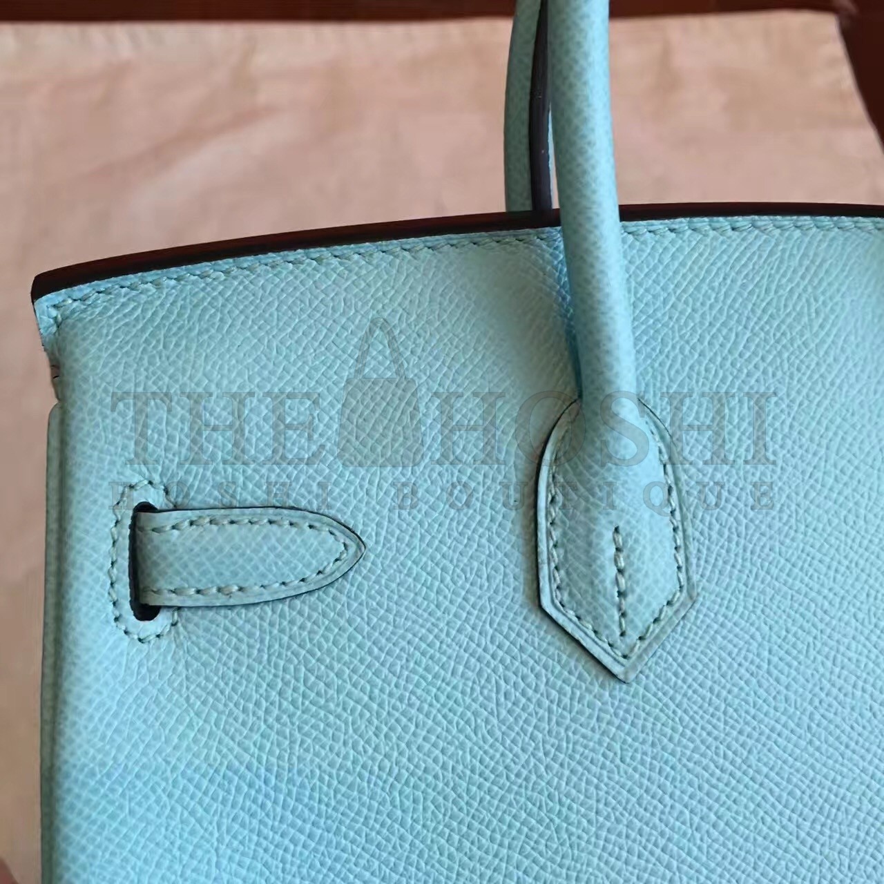 H**me5 Blue Atoll Birkin 25cm Epsom Handmade Bag Master Quality