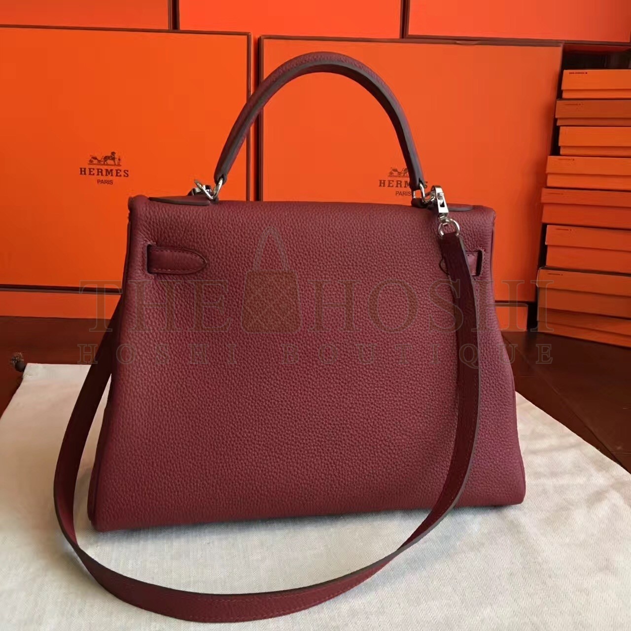 H**me5 Bordeaux Clemence Kelly Retourne 32cm Handmade Bag Master Quality