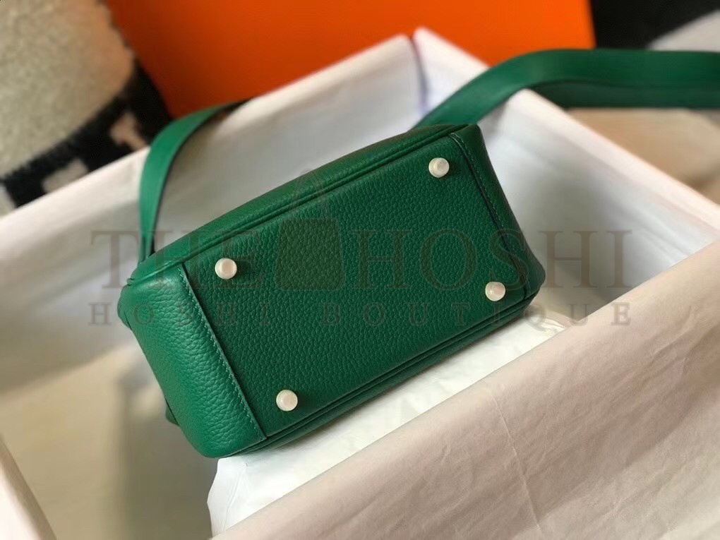 H**me5 Mini Lindy Bag In Green Clemence Leather Master Quality