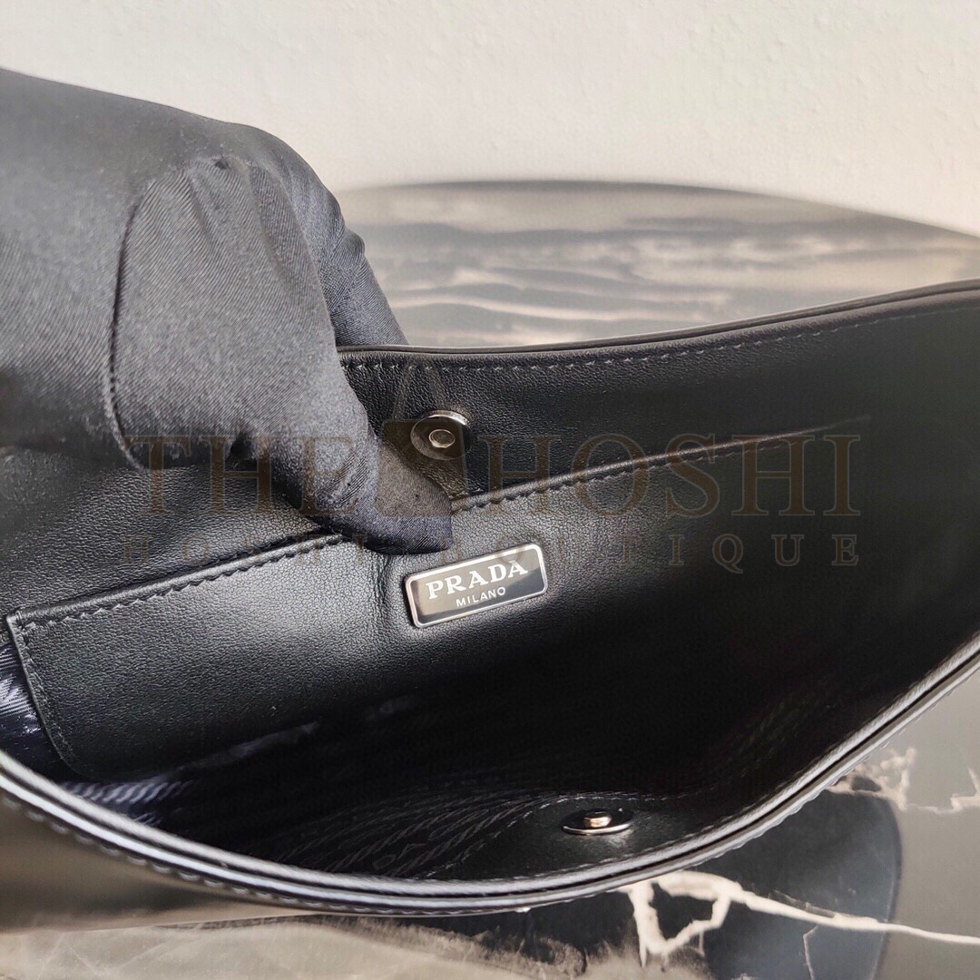 Pra*a Cleo Small Shoulder Bag In Black Brushed Leather Master Quality