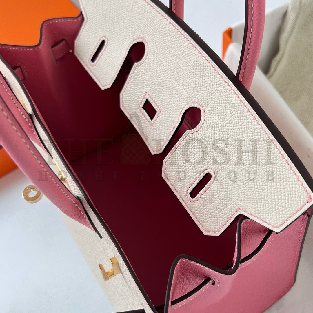 H**me5 HSS Birkin 25 Sellier Bag in Craie and Rose Confetti Epsom Calfskin Master Quality