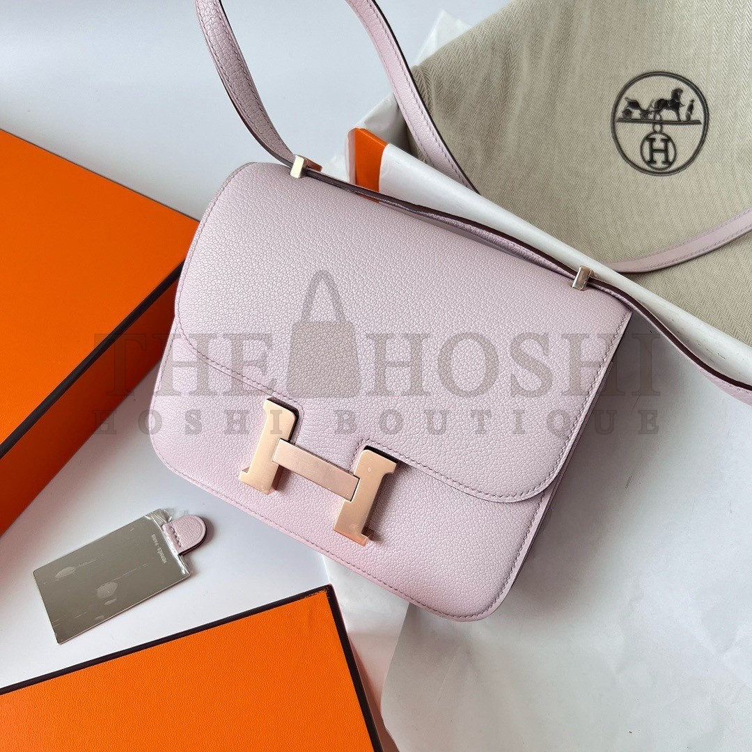 H**me5 Constance 1-18 Mirror Bag In Mauve Pale Chevre Mysore Leather Master Quality