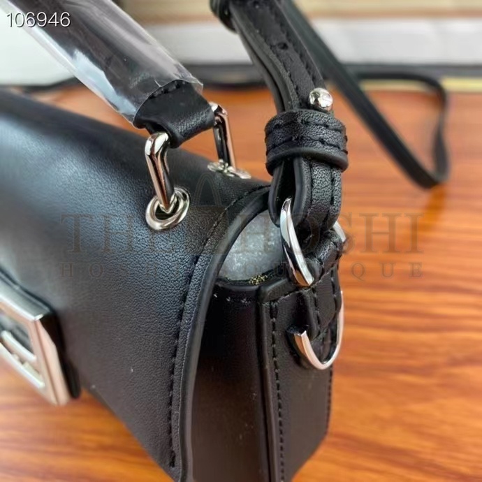 F**di Women FF Baguette Phone Pouch Black Silk Pouch Master Quality