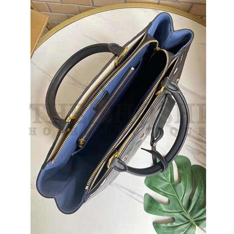 L0vis Vvtt0n LV Women Grand Palais Tote Bag Black Monogram Embossed Grained Cowhide Master Quality